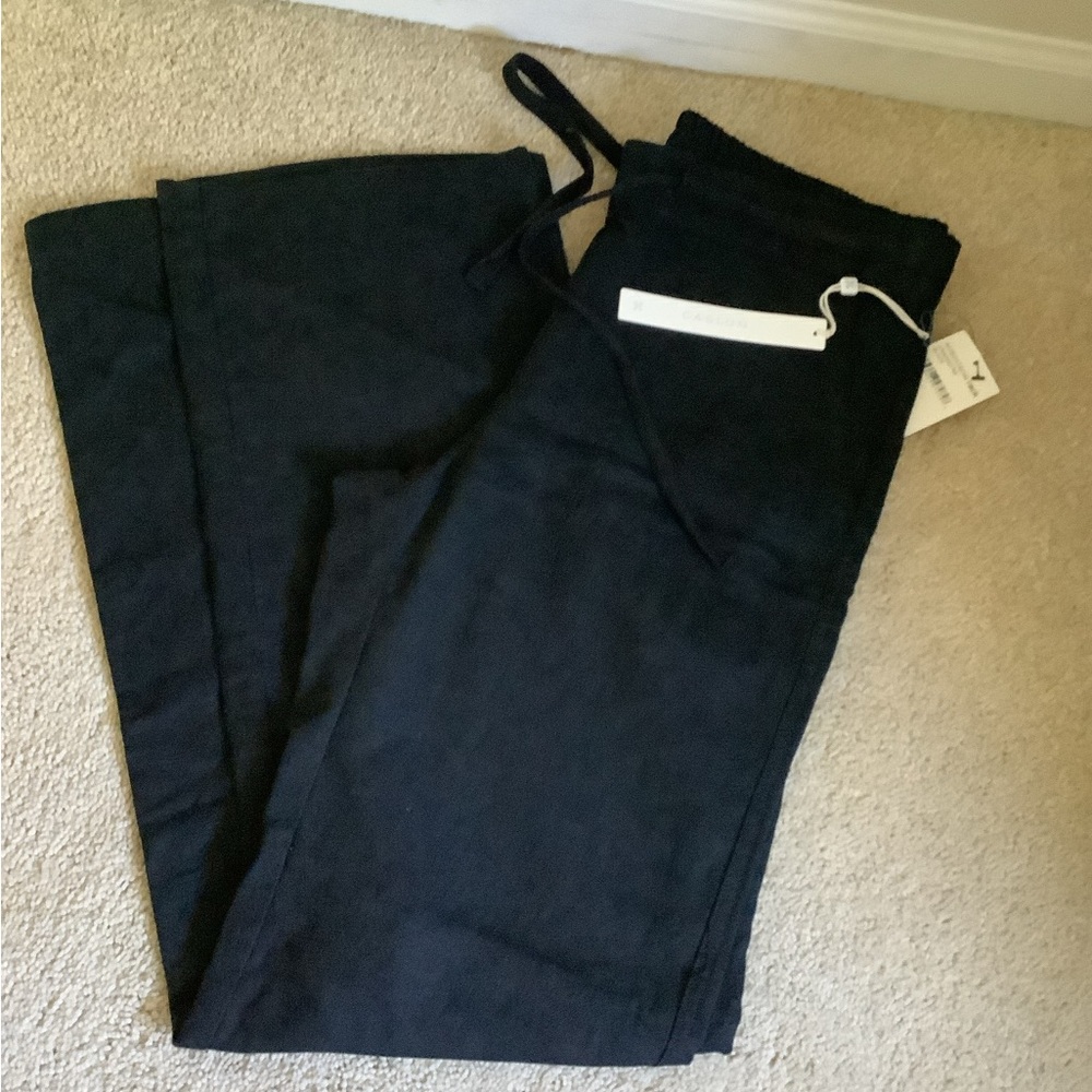 Black Bootcut Linen Pants